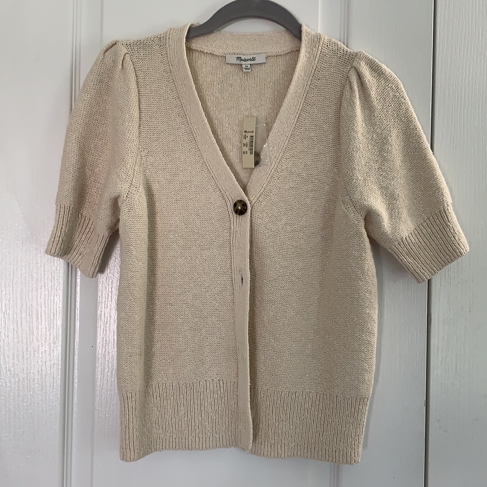 Madewell short sleeve cardigan sweater